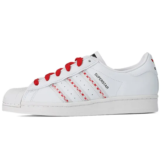 Adidas Originals Superstar Series Skateboard Shoes Unisex Low-top White/Red