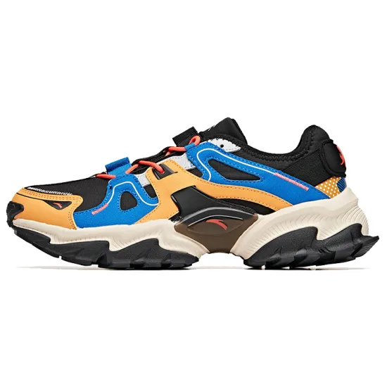 ANTA Hiking / Trekking Shoes Men Low-Top Black/Yellow-Orange/Palace Blue