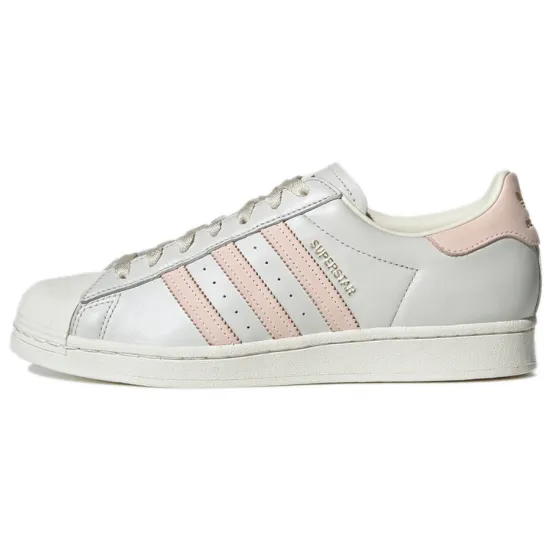 Adidas Originals Superstar Series Skateboard Shoes Unisex Low-top Heather Gray/Dusty Pink