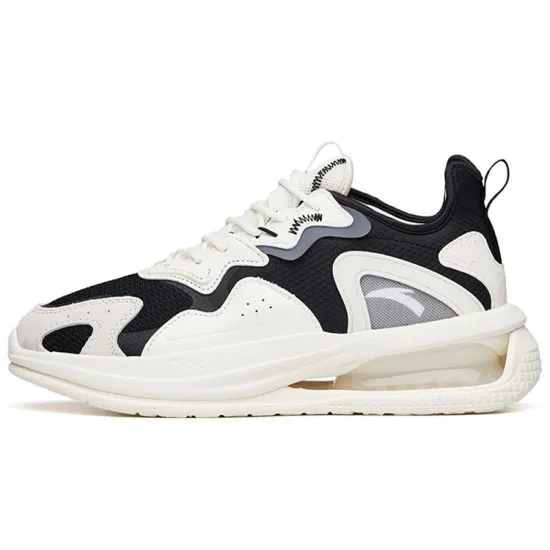 Anta Anti Slip Wear Resistant Low Top Running Shoes Men's Black White