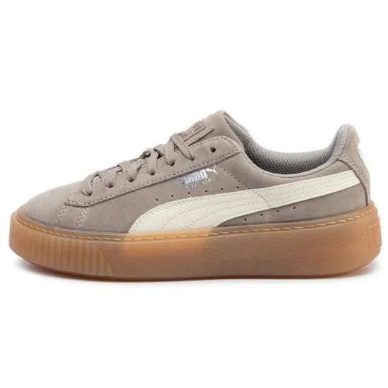 Puma Suede Skateboarding Shoes Women's Low-top Gray/Brown