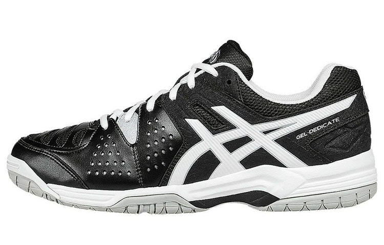 ASICS Gel Dedicate 4 Abrasion Resistant Low top Running Shoes Men's Black White