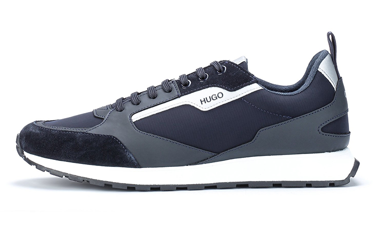 HUGO BOSS Кроссовки из смешанных материалов мужской стиль темно голубой