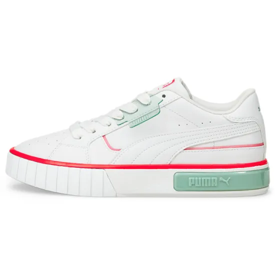 PUMA Cali Series Skateboarding Shoes Women's Low-top White/Green/Orange