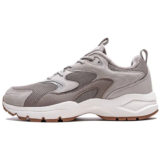 ANTA Chunky Sneakers Men Low Top Linen Gray/Shade 2 Gray/Ivory White