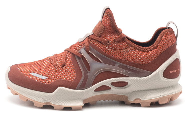 Ecco Aibu Jianbu C trace mesh cowhide mesh stitching shock-absorbing and breathable low-top sports shoes women's red