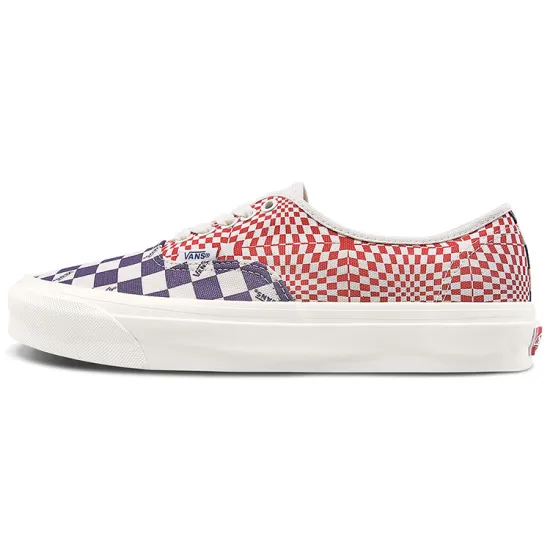 Vans Authentic Logo Check Violet Indigo Racing Red