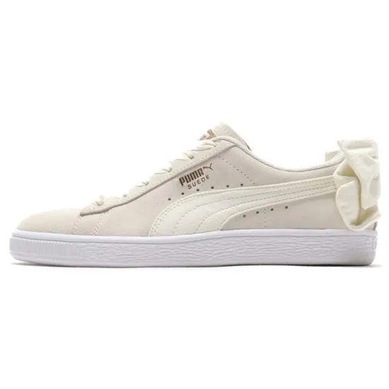 Puma Suede Skateboarding Shoes Women's Low-top Milky White