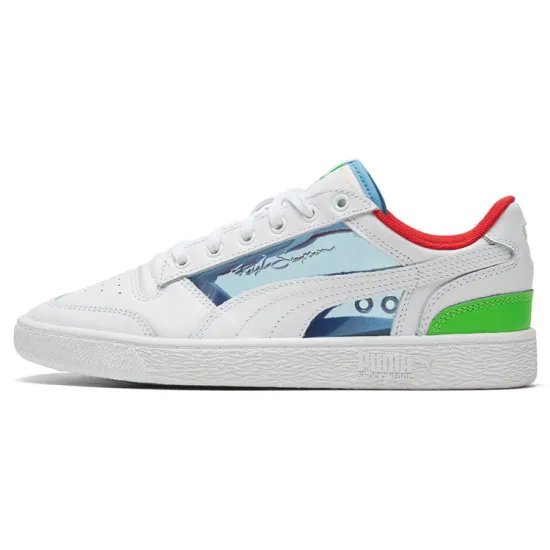 PUMA Ralph Sampson Skateboarding Shoes Unisex Low-top Day/blue/fluorescent Green