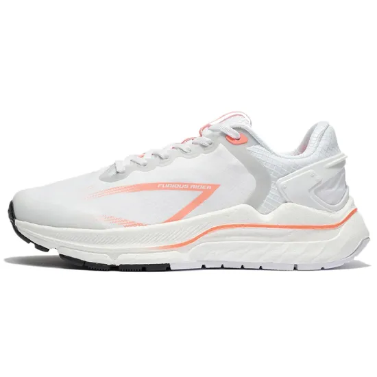 LINING Furious Rider 5.0 Running Shoes Women's Low-Top Standard White/Fluorescent Light Orange