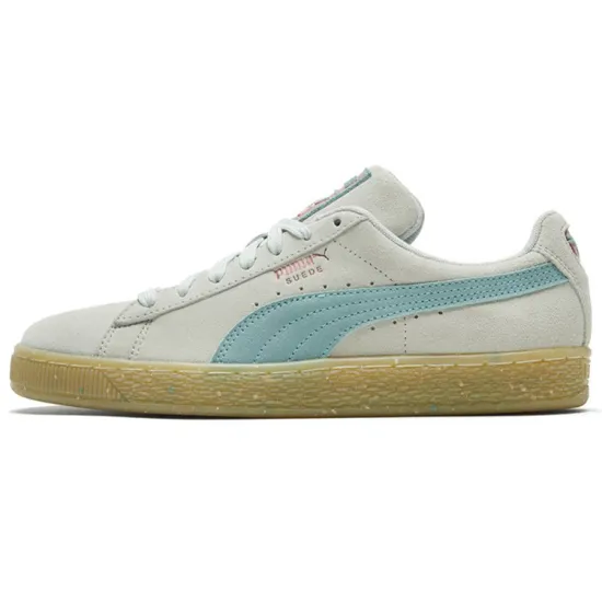 Puma Suede Skateboarding Shoes Women's Low-top Gray/Blue