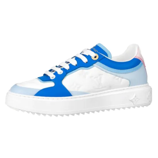 LOUIS VUITTON Time Out Skateboard Shoes Women's Low-Top White Blue