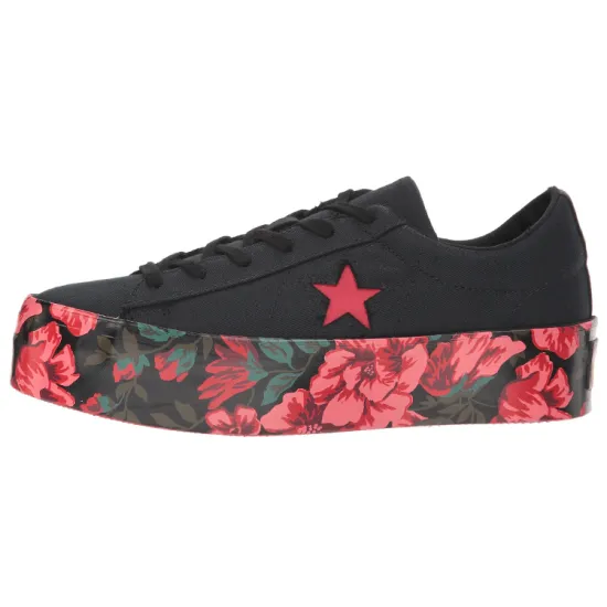 Converse One Star Ox Shoes Black/Red Women's