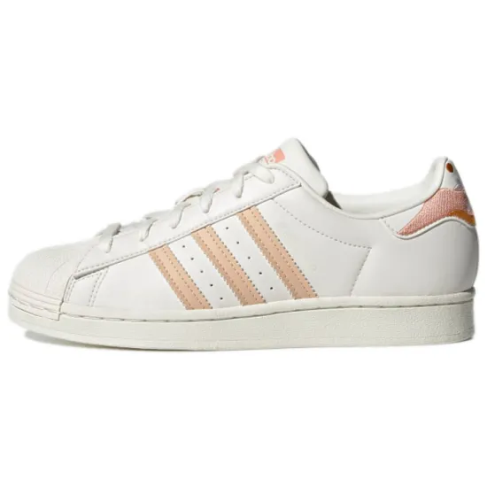 Adidas Originals Superstar Series Skateboarding Shoes Women's Low-top White/flesh/pink