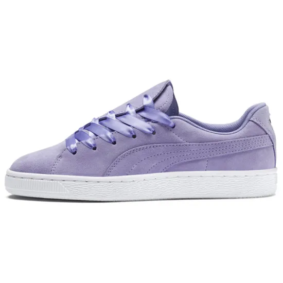 Puma Suede Skateboarding Shoes Women's Low-top Purple/White