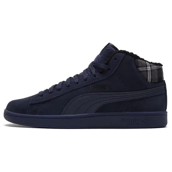 PUMA Smash Series Skateboarding Shoes Unisex Mid-top White/Royal Blue/Fern Green