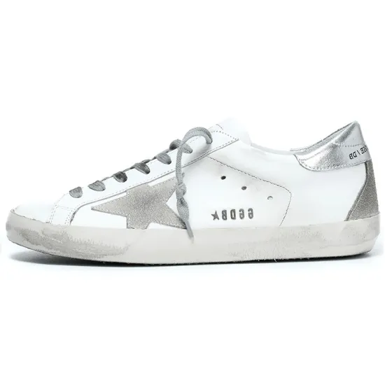 Golden Goose Super-Star White Green Grey Suede Patch