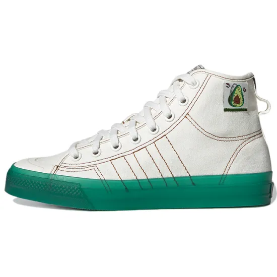 Adidas Originals NIZZA Series Skateboarding Shoes Unisex High-top White/green