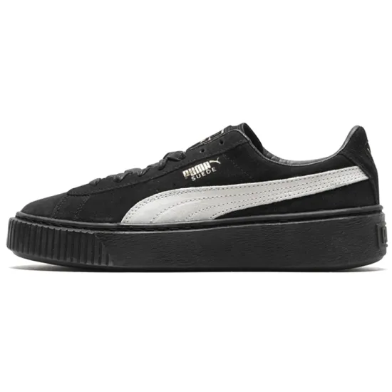 Puma Suede Skateboarding Shoes Women's Low-top Black/white