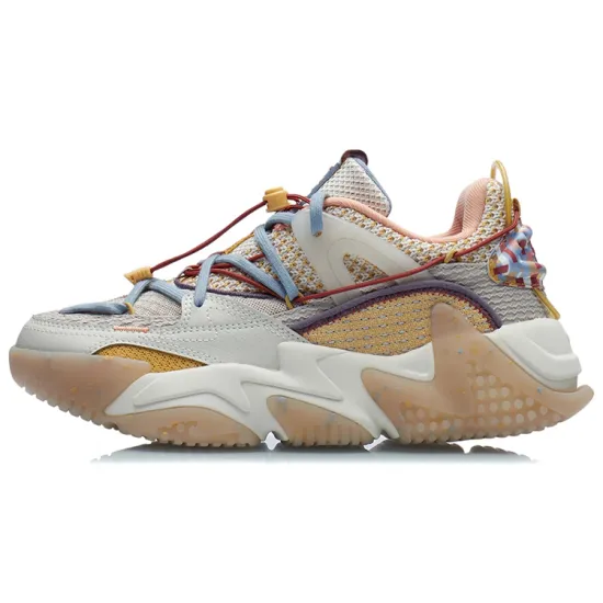 LINING CF Casual Shoes Women's Low-Top Pearl White/Silver Fish Grey/Light Terracotta Yellow