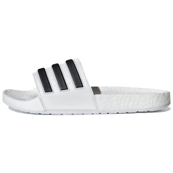 Adidas Adilette Boost Slides White Black Stripes