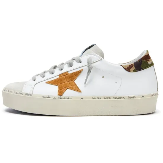 Golden Goose Hi Star Skateboard Shoes Men Low-top White Camouflage
