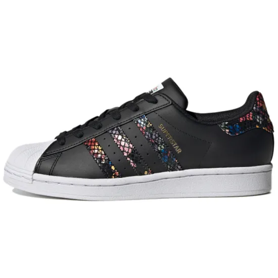 Adidas Originals Superstar Series Skateboarding Shoes Women's Low-top Black/Red/Blue