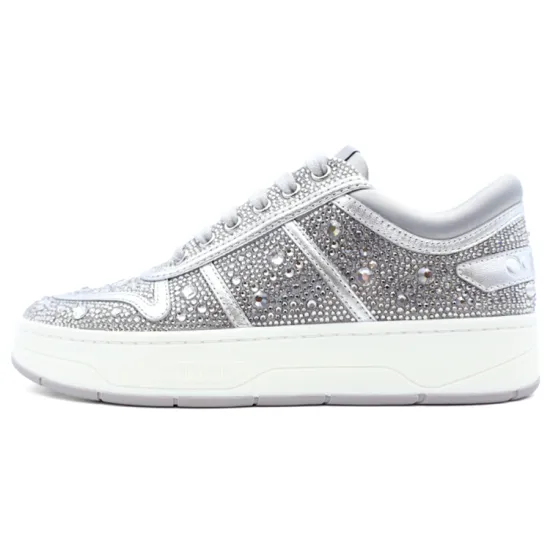 Jimmy Choo Hawaii Skateboard Shoes Women's Low-Top Silver