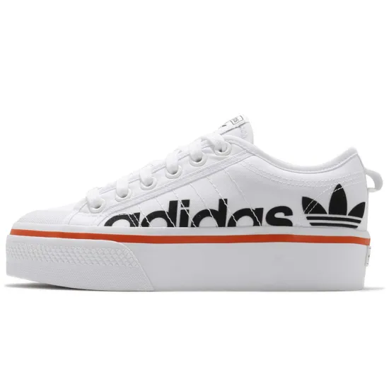 Adidas Originals NIZZA Series Skateboarding Shoes Women's Low-top White/Black/Fiery Coral 2