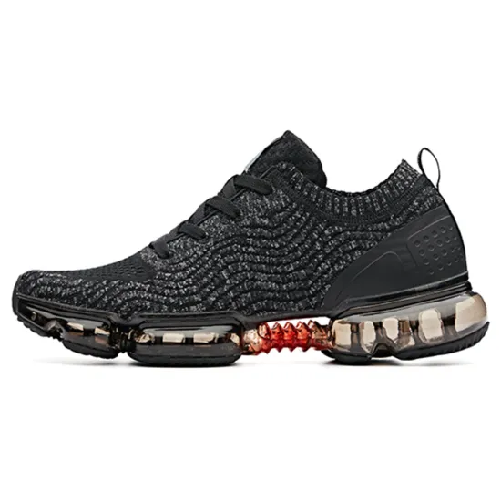 Anta Cushioning Breathable Lightweight Low Top Running Shoes Men's Black Gray Red Multicolor