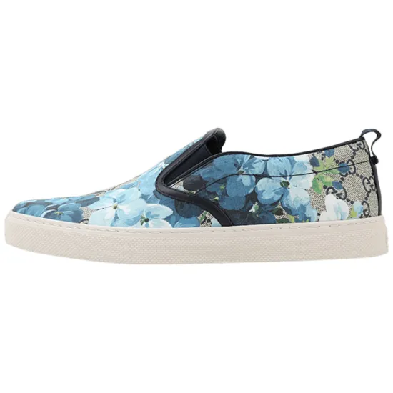 GUCCI Gg Supreme Canvas Slip-On 'Blue Floral'