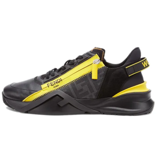 FENDI Flow Low Top Sneakers Black Yellow