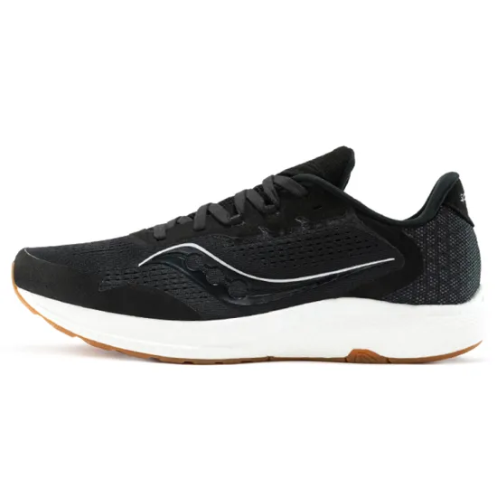 Saucony Freedom 4 Cushioning Anti-Slip And Wear-Resistant Low-Top Casual Running Shoes Men's Black White