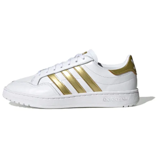 Adidas Originals Team Court Skateboarding Shoes Women's Low-top White/Gold