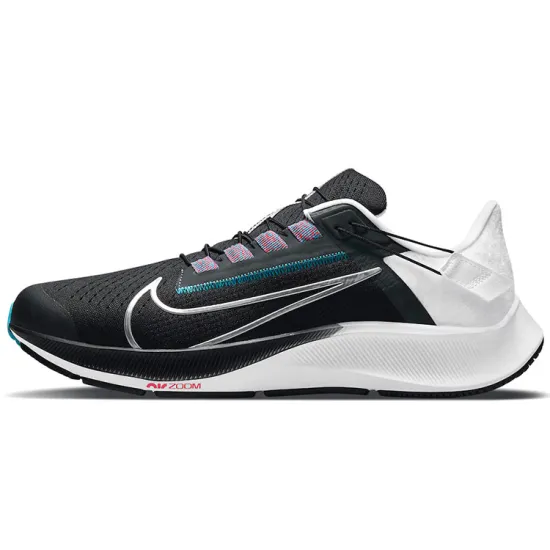 Nike Air Zoom Pegasus 38 FlyEase Black White Chlorine Blue