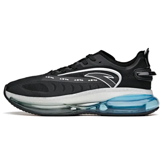 Anta Cushioned Slip-Resistant Abrasion-Resistant Low-Top Running Shoes Men's Black Silver