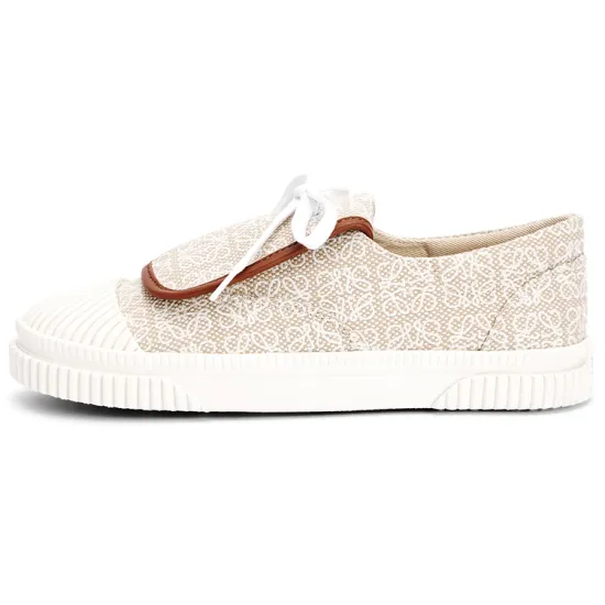 LOEWE Anagram Stylish Skateboarding Shoes Women's Ecru