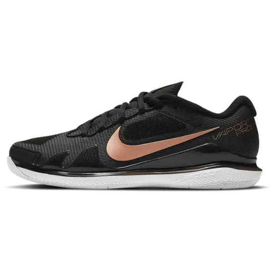 Nike Court Air Zoom Vapor Pro HC Black Metallic Gold Women's