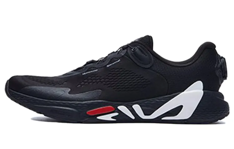 FILA Athletics Mesh, Textile Low top Running Shoes Men's Black
