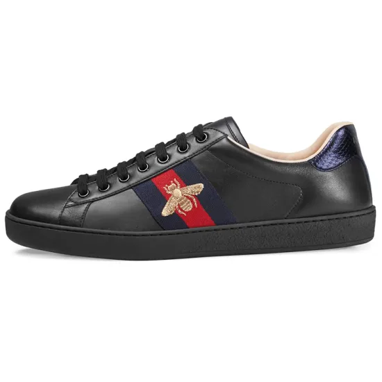 GUCCI Ace Embroidered Sneakers Black Bee
