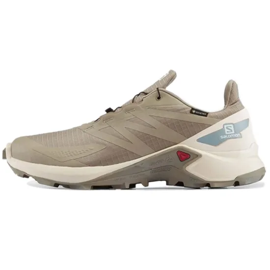 SALOMON Hiking / Trekking Shoes Men Low-top Khaki/brownish White