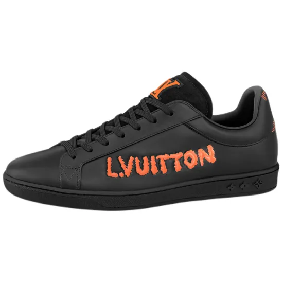LOUIS VUITTON Lv Luxembourg Samothrace Sneakers 'Black With Orange'