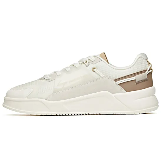 ANTA Skateboard Shoes Men Low-Top Ivory White/Light Gray