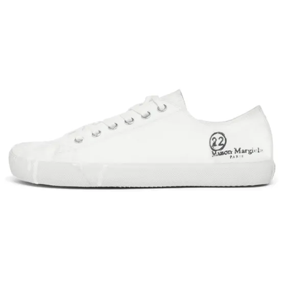Maison Margiela Tabi Paint Drop Stylish Skateboarding Shoes Men's White