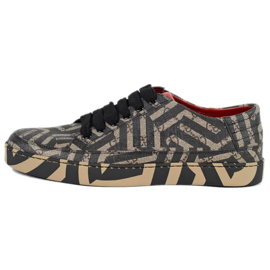 GUCCI Skateboard Shoes Men Low-Top Black Brown