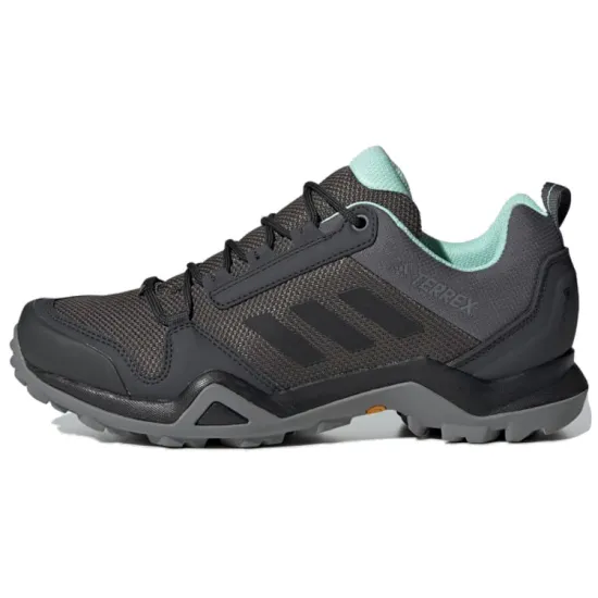 Adidas Terrex AX3 GTX Cushioned Slip Resistant Low Top Trekking Shoes Women's Gray Black Green