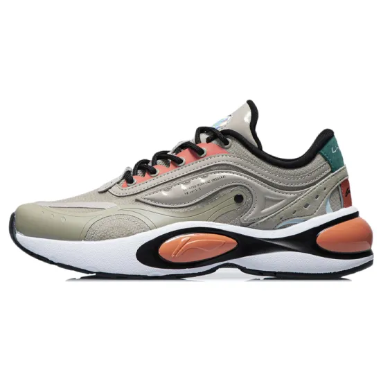 LINING V8 Running Shoes Women's Low-Top Camel Gray/Coral Red
