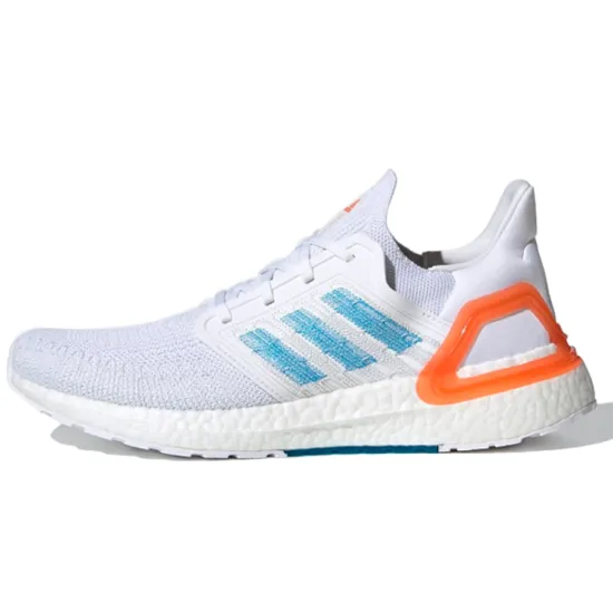 Adidas Ultra Boost 20 White Sharp Blue True Orange