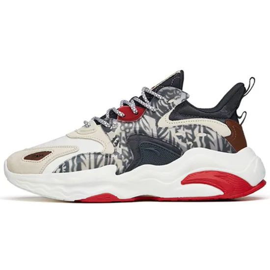 ANTA Mix 4.0 Chunky Sneakers Men Low-Top Beige Yellow/Ivory White/Carbon Gray