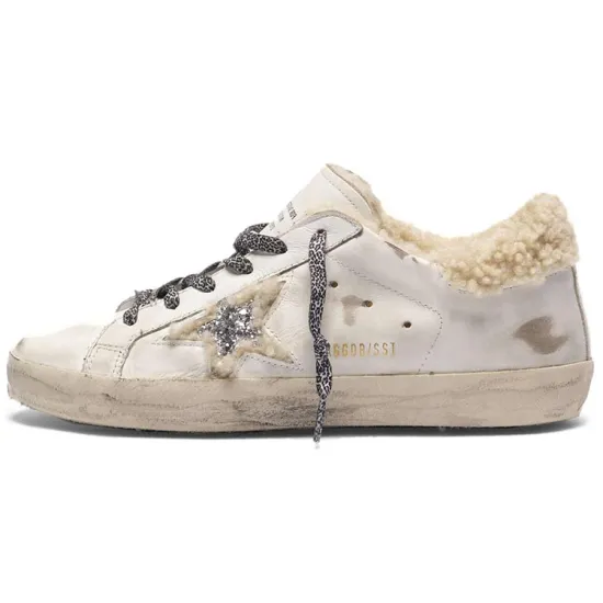 Golden Goose Super Star Stylish Skateboarding Shoes Women's Beige